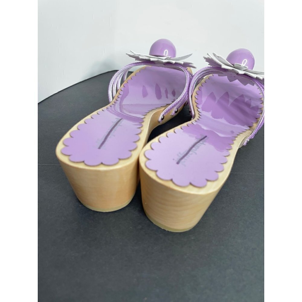 NEW Jeffrey Campbell X Free People Blossoms Wooden Sandal Size 8.5 Lilac - Picture 4 of 6